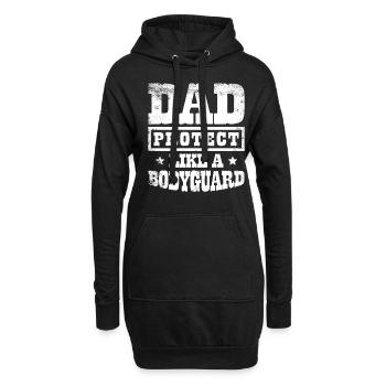 Papa protège comme un garde du corps Idées de fête des pères - Sweat-shirt à capuche long Femme - noir - Devant