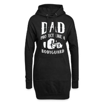 Papa protège comme un garde du corps Idées de fête des pères - Sweat-shirt à capuche long Femme - noir - Devant