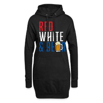 Red White & Beer Drinker American 4th Of July - Hoodie-Kleid - Schwarz - Vorne