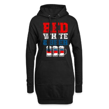 Red White & Beer Drinker American 4. Juli - Hoodie-Kleid - Schwarz - Vorne