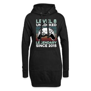 Level 8 Jahre 8. Geburtstag Jahr 2015 Junge Gamer - Hoodie-Kleid - Schwarz - Vorne