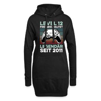 Level 12 Jahre 12. Geburtstag Jahr 2011 Gamer - Hoodie-Kleid - Schwarz - Vorne
