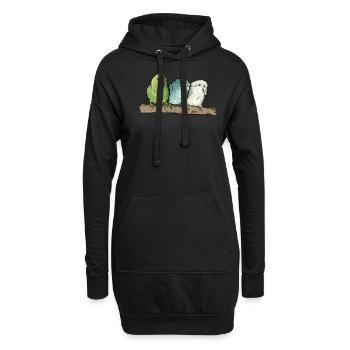 Perruche de Catherine I Perruche Oiseau d’ornementMotif pour - Sweat-shirt à capuche long Femme - noir - Devant