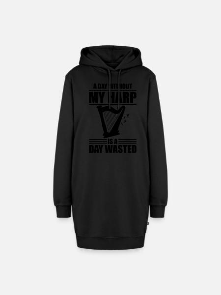 Harfenspieler Harfenist - Hoodie-Kleid - Schwarz