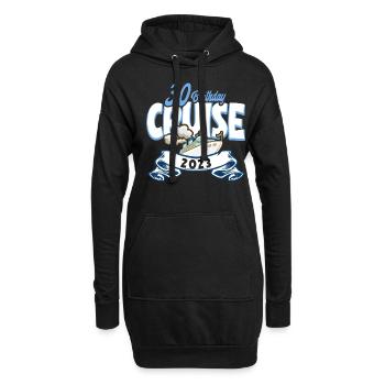 30e anniversaire des croisiéristes - Sweat-shirt à capuche long Femme - noir - Devant