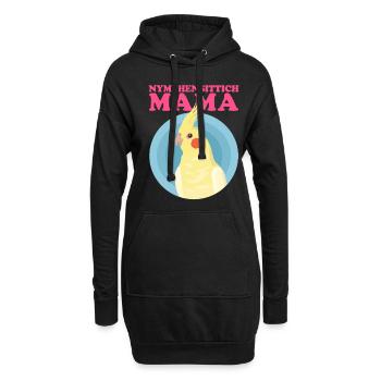 Nymphensittich Mama | Vogelbesitzer Geschenk - Hoodie-Kleid - Schwarz - Vorne