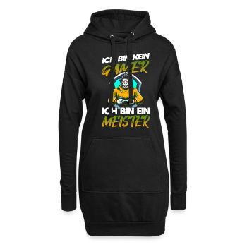 Witziges Gaming Zocker Spruch Design - Hoodie-Kleid - Schwarz - Vorne