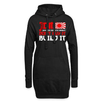 JDM Marché intérieur japonais Ne l’achetez pas Construisez-le - Sweat-shirt à capuche long Femme - noir - Devant