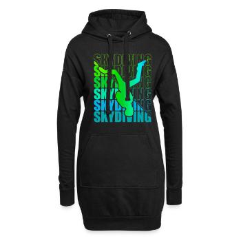 Skydive Freefly Fallschirmspringer Shirt Skydiving - Hoodie-Kleid - Schwarz - Vorne