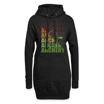 Bogensport Bogenschütze Bogenschießen Pfeil Bogen - Hoodie-Kleid - Schwarz - Vorne