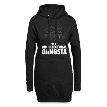 Profession d’architecte Gangsta Historique - Sweat-shirt à capuche long Femme - noir - Devant