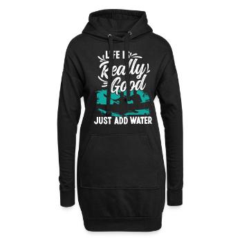 La vie est vraiment bonne drôle Kayak dicton - Sweat-shirt à capuche long Femme - noir - Devant