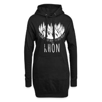 Rhön Rhöner Berge Wandern - Hoodie-Kleid - Schwarz - Vorne