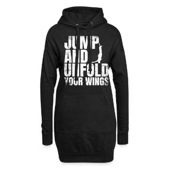 Springe Und Entfalte Deine Flügel Bungee-jumping - Hoodie-Kleid - Schwarz - Vorne