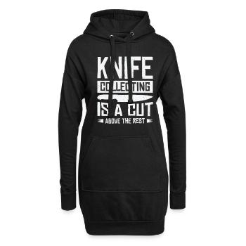 Messersammler Messer Sammeln - Hoodie-Kleid - Schwarz - Vorne