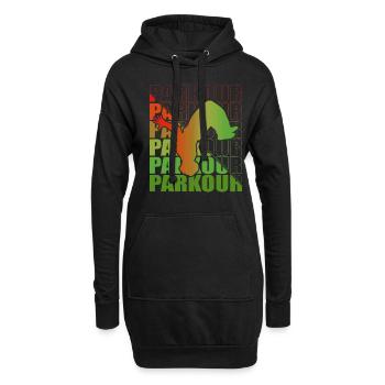 Parkour, Freerunning, Street Workout, Acrobatic - Hoodie-Kleid - Schwarz - Vorne