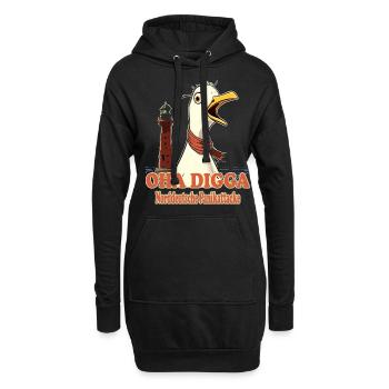 OHA Norddeutsche Panikattacke Friesisch Nordsee - Hoodie-Kleid - Schwarz - Vorne