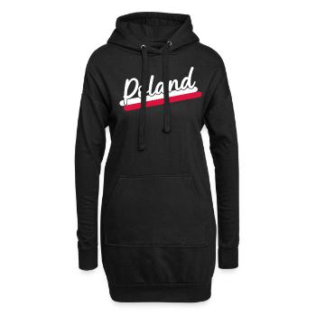 Polen Flagge - Hoodie-Kleid - Schwarz - Vorne