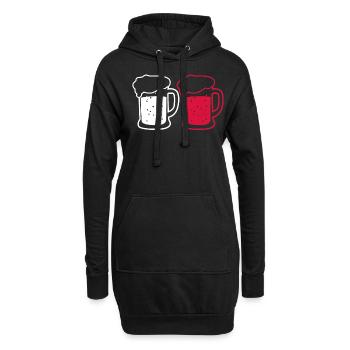Drapeau polonais Pôle de bière Pologne - Sweat-shirt à capuche long Femme - noir - Devant