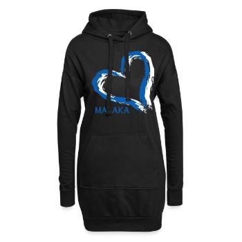 Griechenland Malaka Herz Grieche - Hoodie-Kleid - Schwarz - Vorne