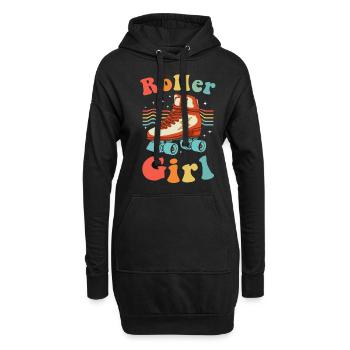 Inline Skate Geschenk Rollerskates Roller 70er - Hoodie-Kleid - Schwarz - Vorne
