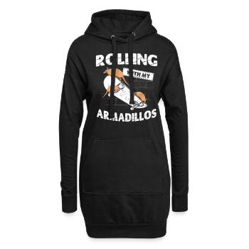 Cute Armadillo Whisperer Wildlife - Hoodie Dress - black - Front