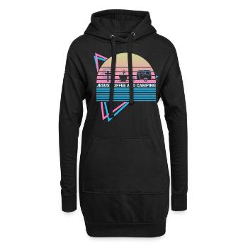 Christlicher Camper Camping Retro - Hoodie-Kleid - Schwarz - Vorne
