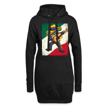 Dabbing Mexican Mariachi Cinco De Mayo - Hoodie-Kleid - Schwarz - Vorne