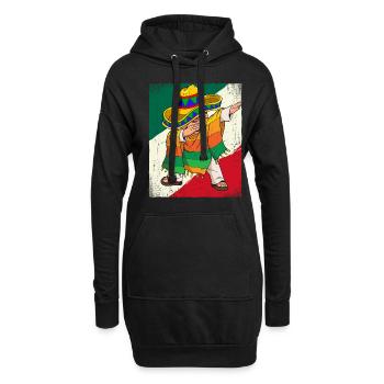 Dabbing Mexican Mann Cinco De Mayo - Hoodie-Kleid - Schwarz - Vorne