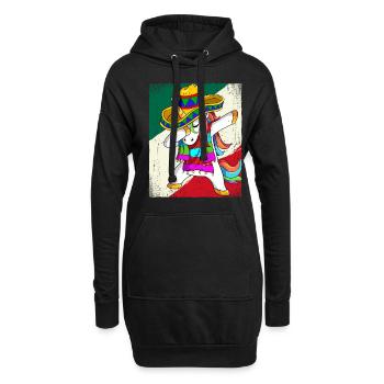 Dabbing Mexican Einhorn Cinco De Mayo - Hoodie-Kleid - Schwarz - Vorne