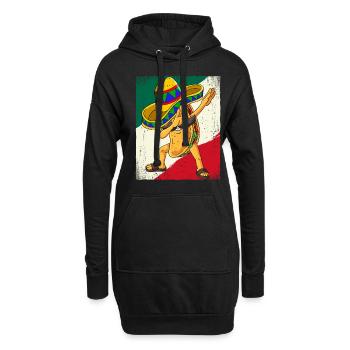 Dabbing Mexican Taco Cinco De Mayo - Hoodie-Kleid - Schwarz - Vorne