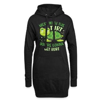 Jouez avec le turt, vous serez blessé - Sweat-shirt à capuche long Femme - noir - Devant