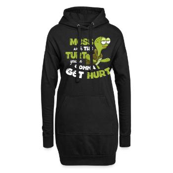Jouez avec le turt, vous serez blessé - Sweat-shirt à capuche long Femme - noir - Devant