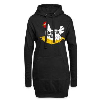 Huhn Eier Ei Hühner Hühnerei - Hoodie-Kleid - Schwarz - Vorne