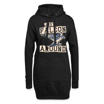 Seul faucon autour de la fauconnerie ornithologique du propriétaire d’oiseaux - Sweat-shirt à capuche long Femme - noir - Devant