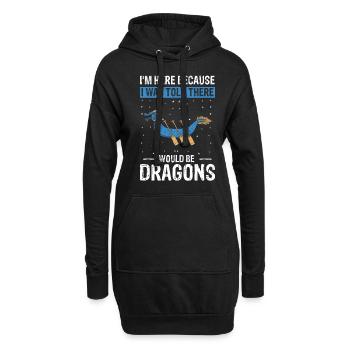 Drachenboot Trainer und Drachenboot - Hoodie-Kleid - Schwarz - Vorne