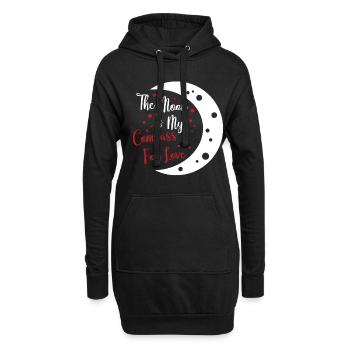Conceptions romantiques de l’âme sœur de la lune pour un - Sweat-shirt à capuche long Femme - noir - Devant