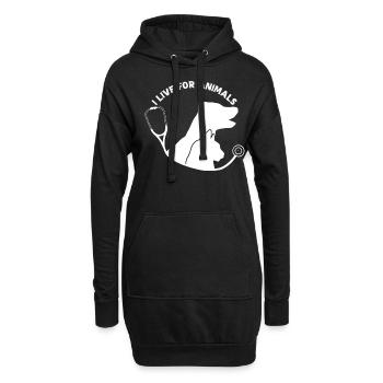 Tiermedizin Tierarzt Veterinär - Hoodie-Kleid - Schwarz - Vorne