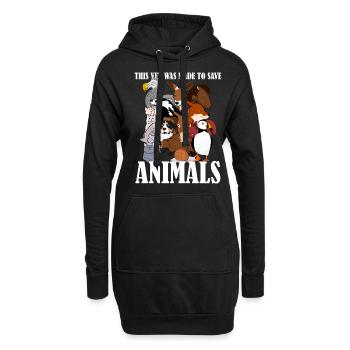 Tierarzt Tierärztin Tiermedizin - Hoodie-Kleid - Schwarz - Vorne