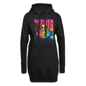 Gender Lesben, Schwule, Trans, Queer Regenbogen - Hoodie-Kleid - Schwarz - Vorne