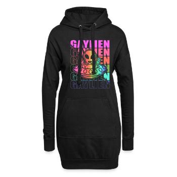 Gender Lesben, Schwule, Trans, Queer Regenbogen - Hoodie-Kleid - Schwarz - Vorne