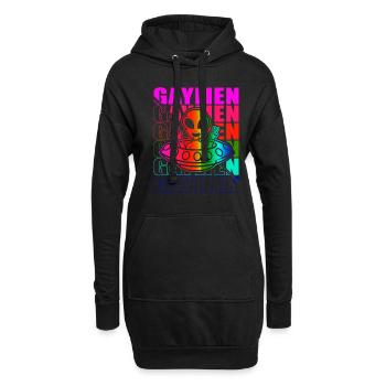 Gender Lesben, Schwule, Trans, Queer Regenbogen - Hoodie-Kleid - Schwarz - Vorne