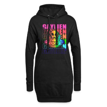 Gender Lesben, Schwule, Trans, Queer Regenbogen - Hoodie-Kleid - Schwarz - Vorne