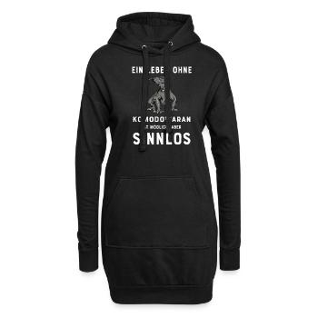 Komodowaran I Komododrache Motiv für Reptilien - Hoodie-Kleid - Schwarz - Vorne