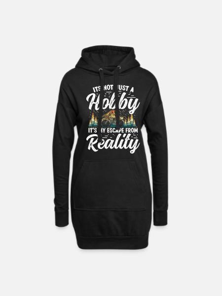 Hobby Mountainbiker and outdoor Design - Hoodie-Kleid - Schwarz