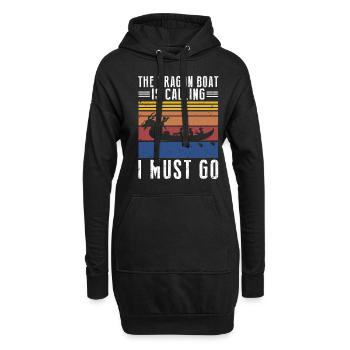 Drachenboot und Drachenboot Crew - Hoodie-Kleid - Schwarz - Vorne