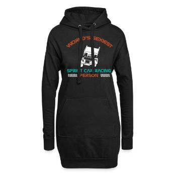 Sprint-Autorennen, Sprintauto, Dirt-Track-Rennen - Hoodie-Kleid - Schwarz - Vorne