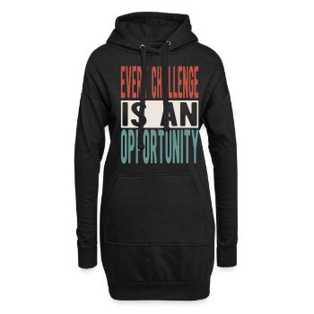 Chaque défi est une opportunité - Sweat-shirt à capuche long Femme - noir - Devant