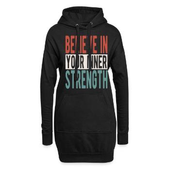 Croyez en votre force intérieure - Sweat-shirt à capuche long Femme - noir - Devant