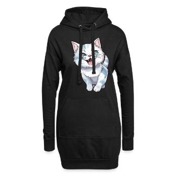 Chaton mignon rire pour les amoureux des chats - Sweat-shirt à capuche long Femme - noir - Devant